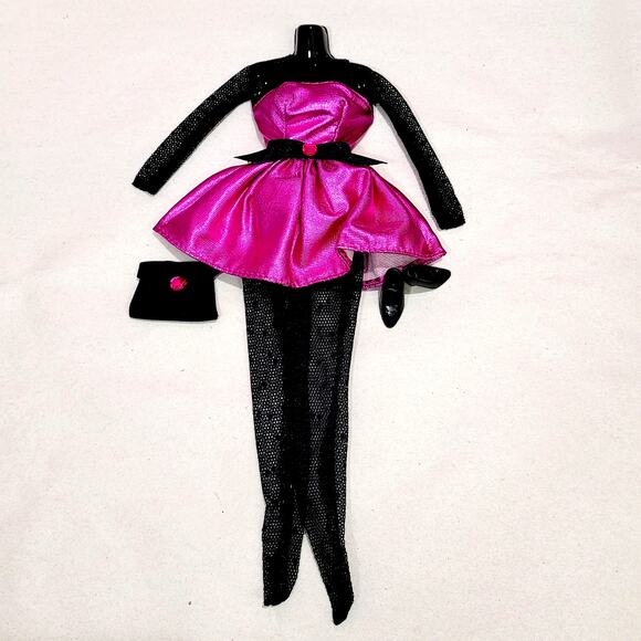 Barbie Fashion Avenue #14980 Purple Black Party Dress Outfit Clothes 1995 - Picture 1 of 7